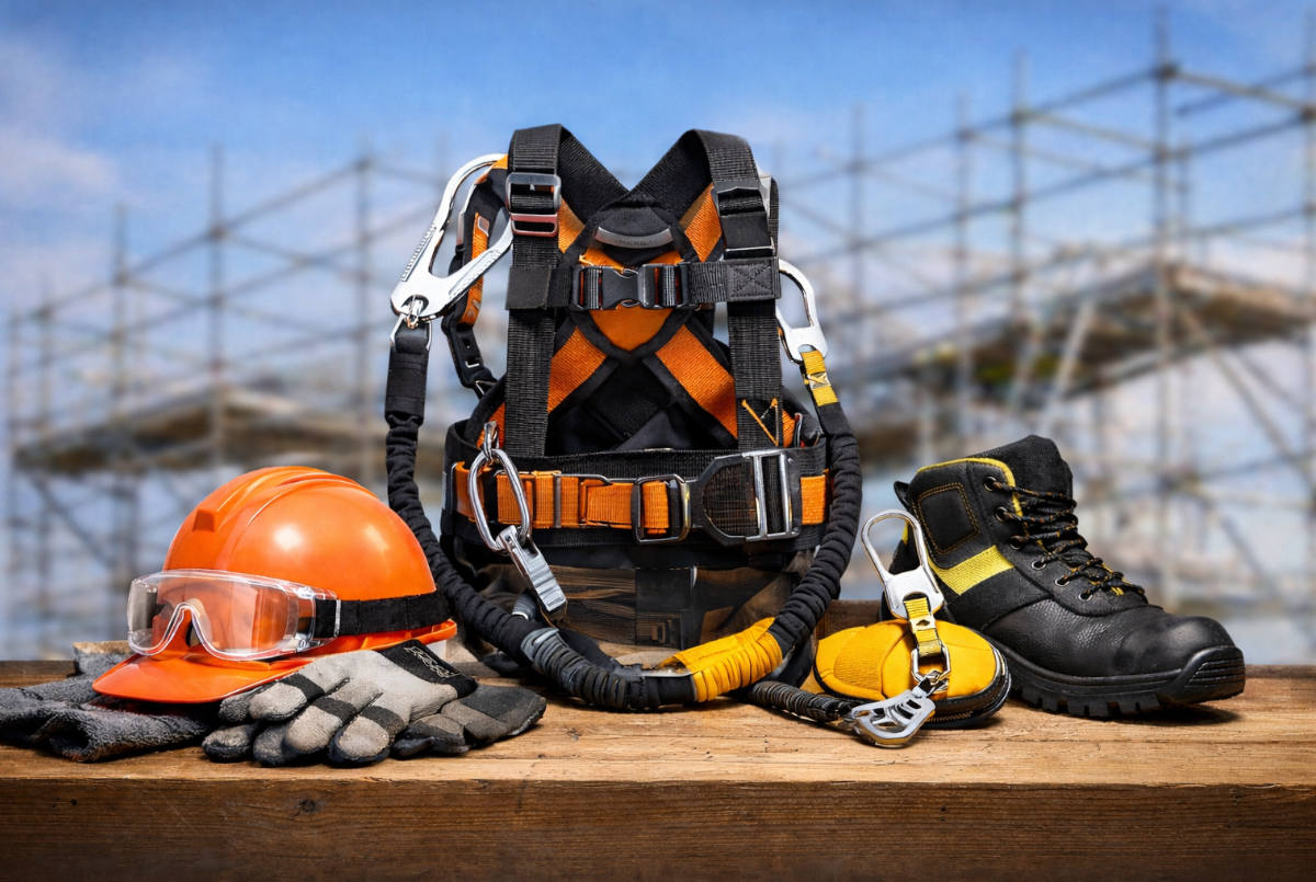 epis na montagem de andaimes